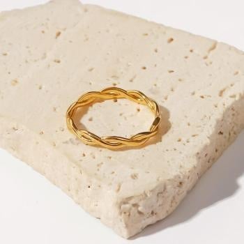 Stainless Gouden Twist Ring