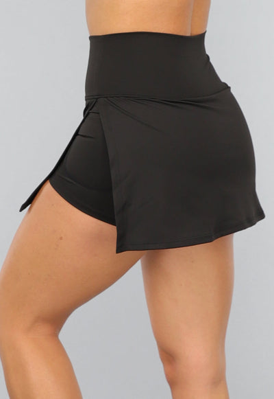 Zwarte Tennis Skort met Ingewerkt Broekje
