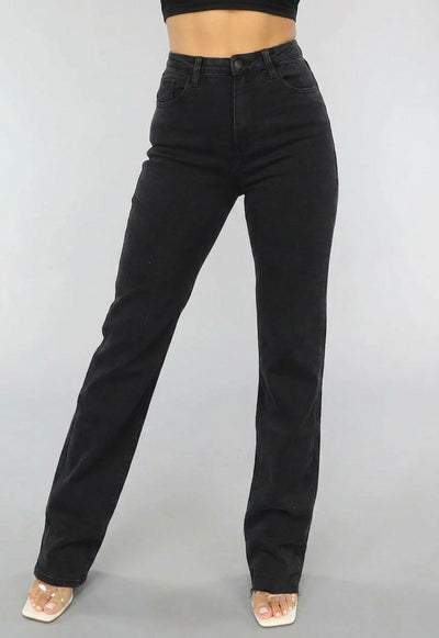 Redial Jeans Zwarte Lange Straight Leg Tall Jeans met Stretch