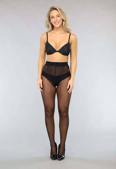15 Denier Matte Panty met Streepdetail