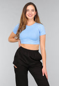 Lichtblauwe Korte Short Sleeve Sporttop