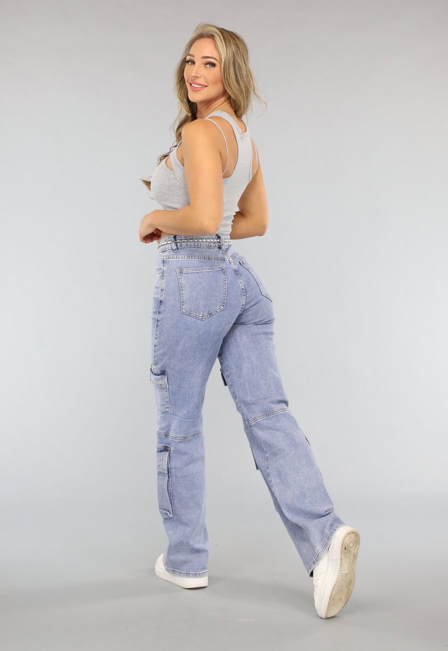 Grijze Rib Top met Borst Uitsnede in Kort Model