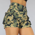 Olijfgroene Camo Cargo Short