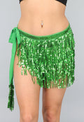Groene Glitter Fringe Wikkel Rok