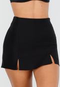 Zwarte Skort met Stretch en Splitjes