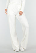 Witte Zachte Stretch Broek met Rechte Pijpen