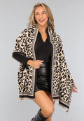 Panterprint Sjaal in Beige Kleur