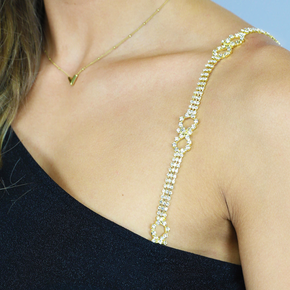 Gouden Strass Bh Band met Infinity Teken