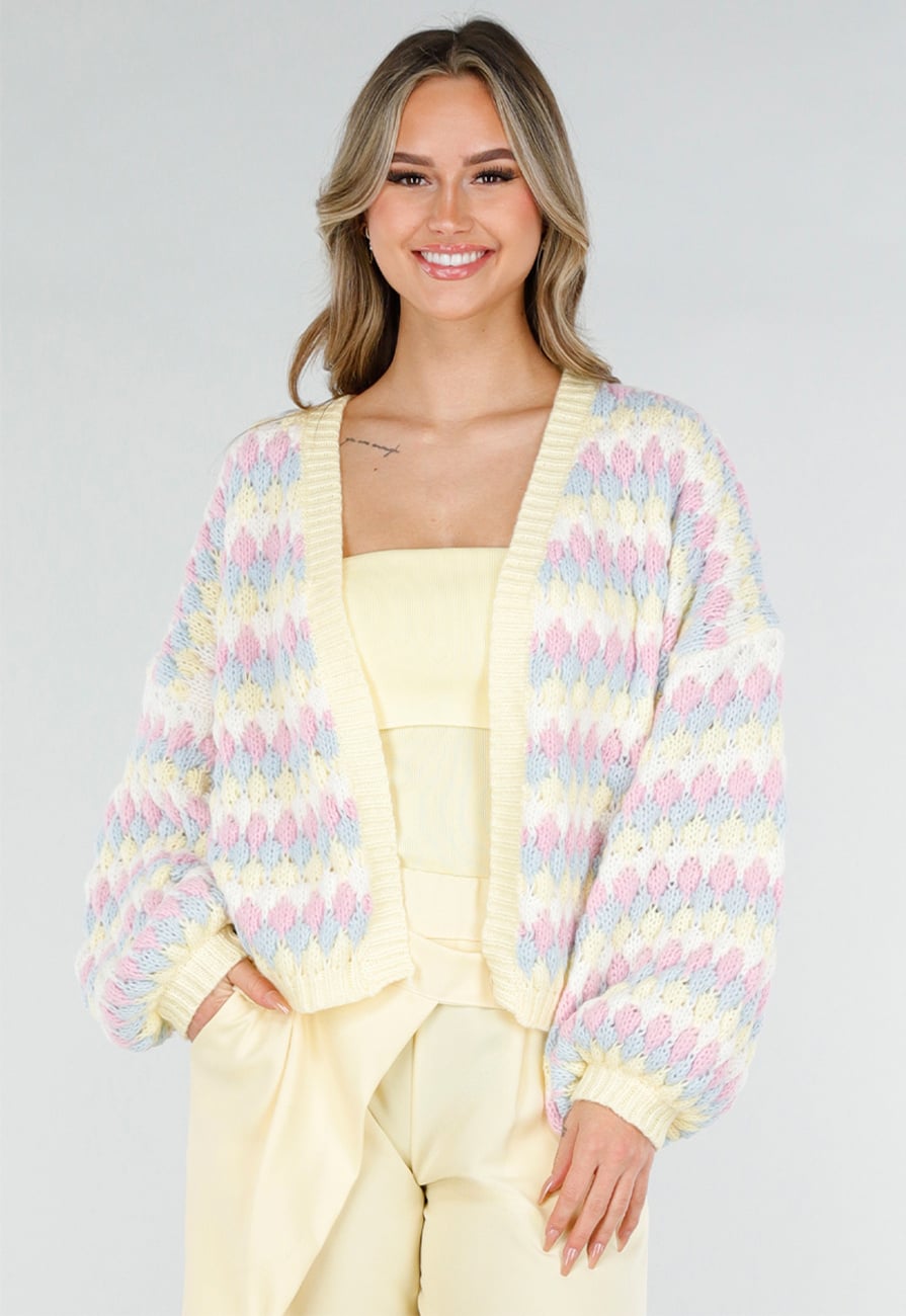 Gestreept Pastel Gebreid Vest