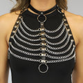 Zwarte Harnas Halter Top