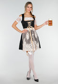 Zwart Oktoberfest Jurkje met Kant Strik en Beige Schort