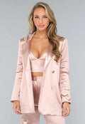 Rosé Blazer met Satin Look