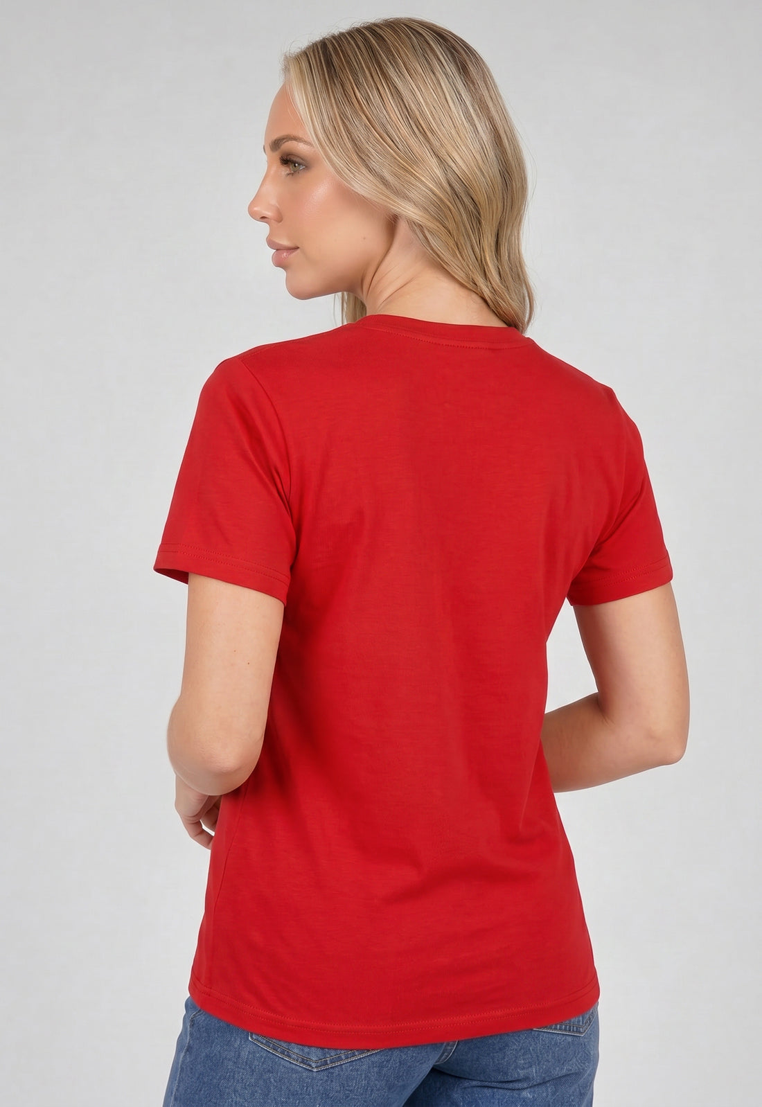 Rood Basic T-Shirt met Lichte Stretch