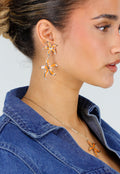 Gouden Zeester Sieraden Set met Ketting Oorbellen Armband en Ring