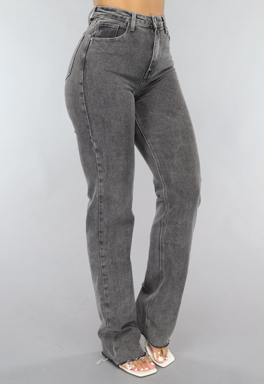 Redial Jeans Tall Grijze Straight Leg Jeans met Stretch