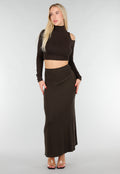 Bruine Two Piece Set met Cut Out