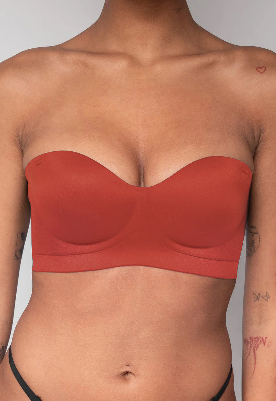 Roestbruine Naadloze Push Up Bh met Afneembare bandjes
