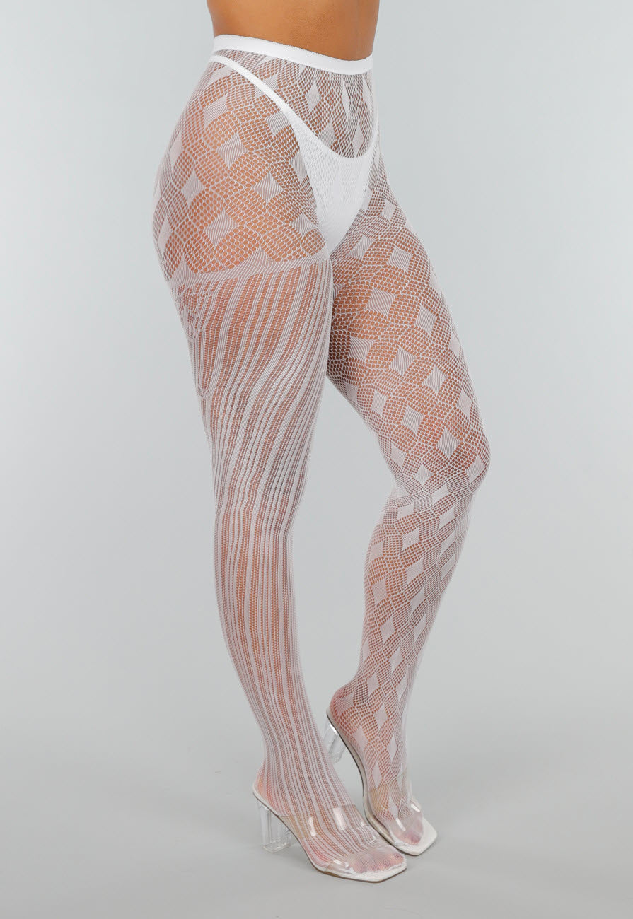 Glow in the Dark Panty met Asymmetrisch Design en Diamant- en Streeppatroon