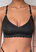 Zwarte Kanten Naadloze Bralette met Uitneembare Pads