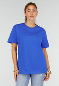 NEW220726 Blauw Basic T-Shirt met Ronde Hals en Korte Mouwen