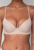 Beige T-Shirt BH met Kruisbare Bandjes