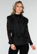 Mouwloze Overslag Blazer Zwart