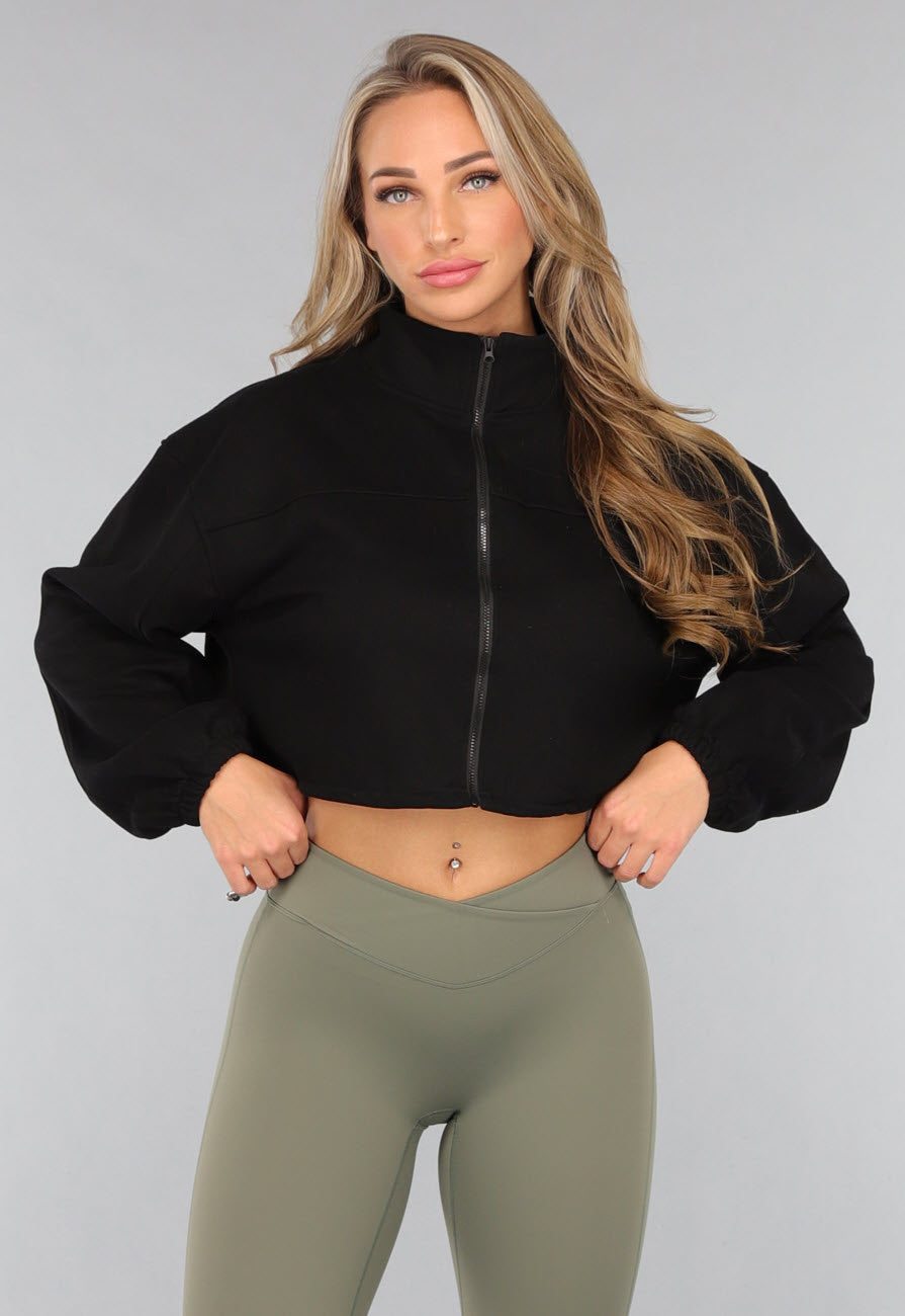 Zwart Cropped Sport Vest