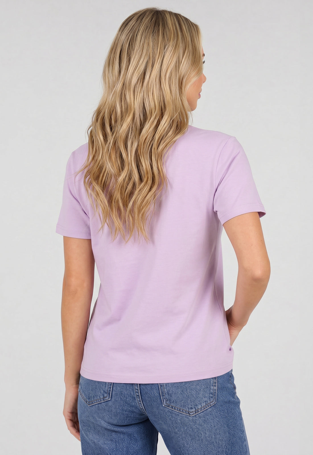 Lila Basic T-Shirt met Lichte Stretch