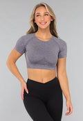 Blauwe Sporttop met Korte Mouwen