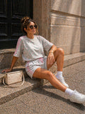 Grijze Polkadot Two Piece Set met T-Shirt en Shorts