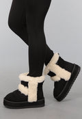 Zwarte Teddy Boots met Dikke Zool