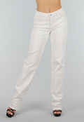 Offwhite Jeansbroek in Tall Fit met Stretch, Straight Leg en Mid Waist