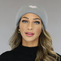 Grijze Beanie met Wit Hartje