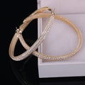 Grote Gouden Gaas Oorbellen met Strass