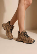 NEW290726 Luipaard Sneakers met Hoge Schacht en Veters