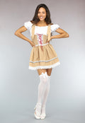 Beige Oktoberfest Jurk met Witte Top en Kantdetails