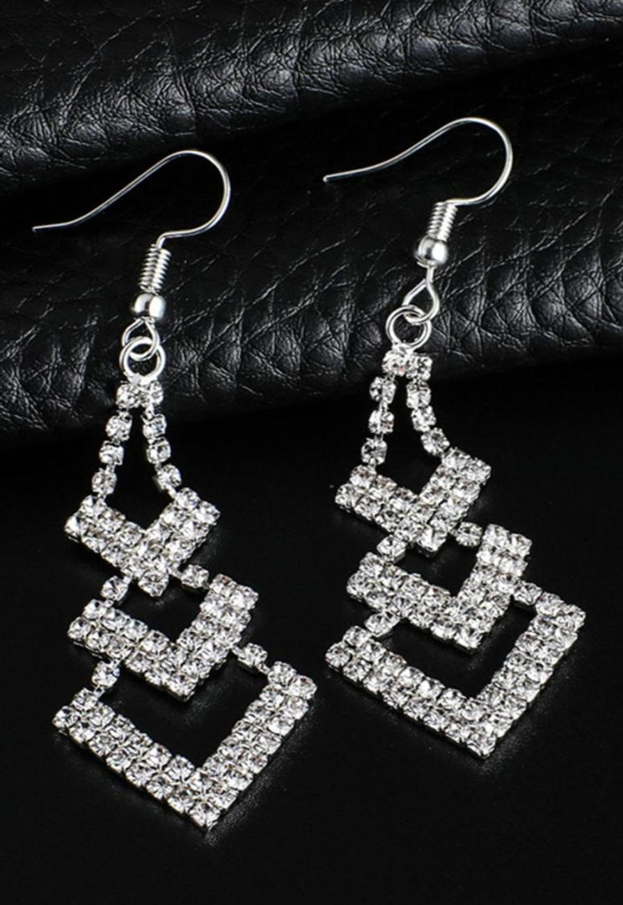 Zilveren Stainless Statement Strass Oorbellen