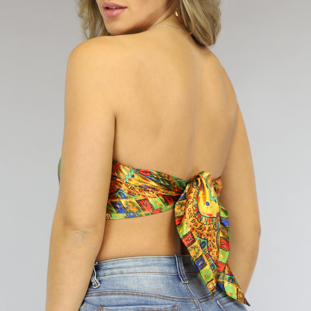 Grote Satin Bandana met Paisley Print