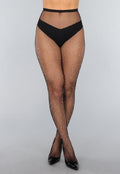 Zwarte Fishnet Panty met Strass Steentjes