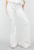 Grijze Joggingbroek met Flared Pijpen en Elastische Taille