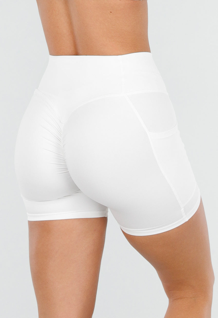 Witte Korte Sportlegging met Stretch