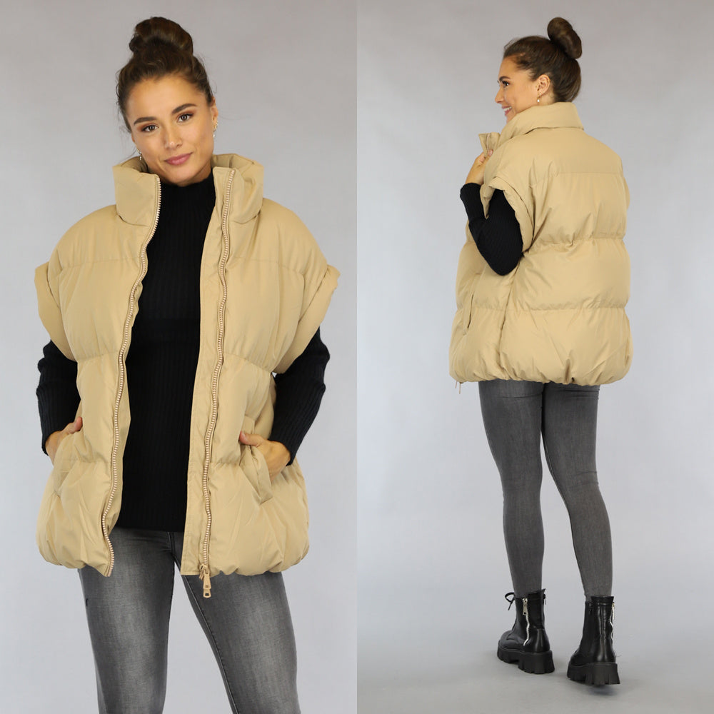 Oversized Bodywarmer Camel