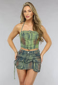 Acid Wash Denim Two Piece
