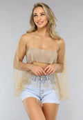 2-Delige Gouden Fishnet Glitter Set