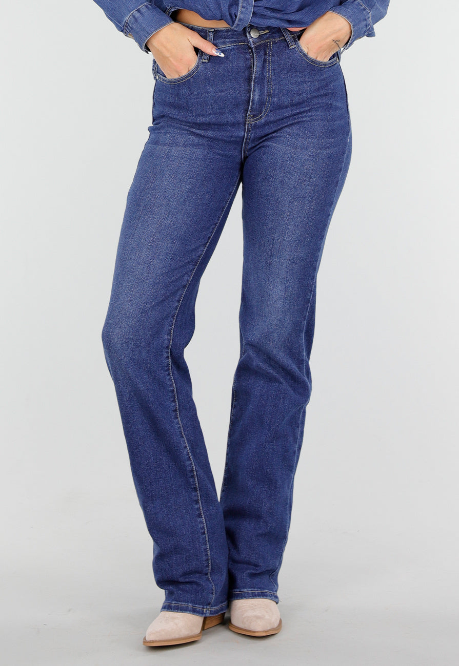 Redial Jeans Donkerblauwe Tall Jeans met Rechte Pijpen en High Waist