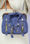 Donkerblauwe Crossbody Tas met Jas Ontwerp