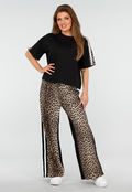 ZwarteTwo Piece Set met Luipaardprint en Sportieve Strepen