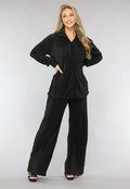 Zwarte Plissé Co Ord Set