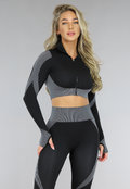 Zwart Sport Knitted 2-Piece Set