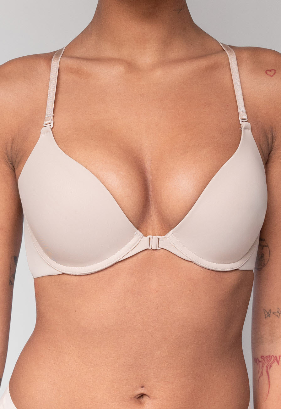 Beige Beugel BH met Afneembare Bandjes